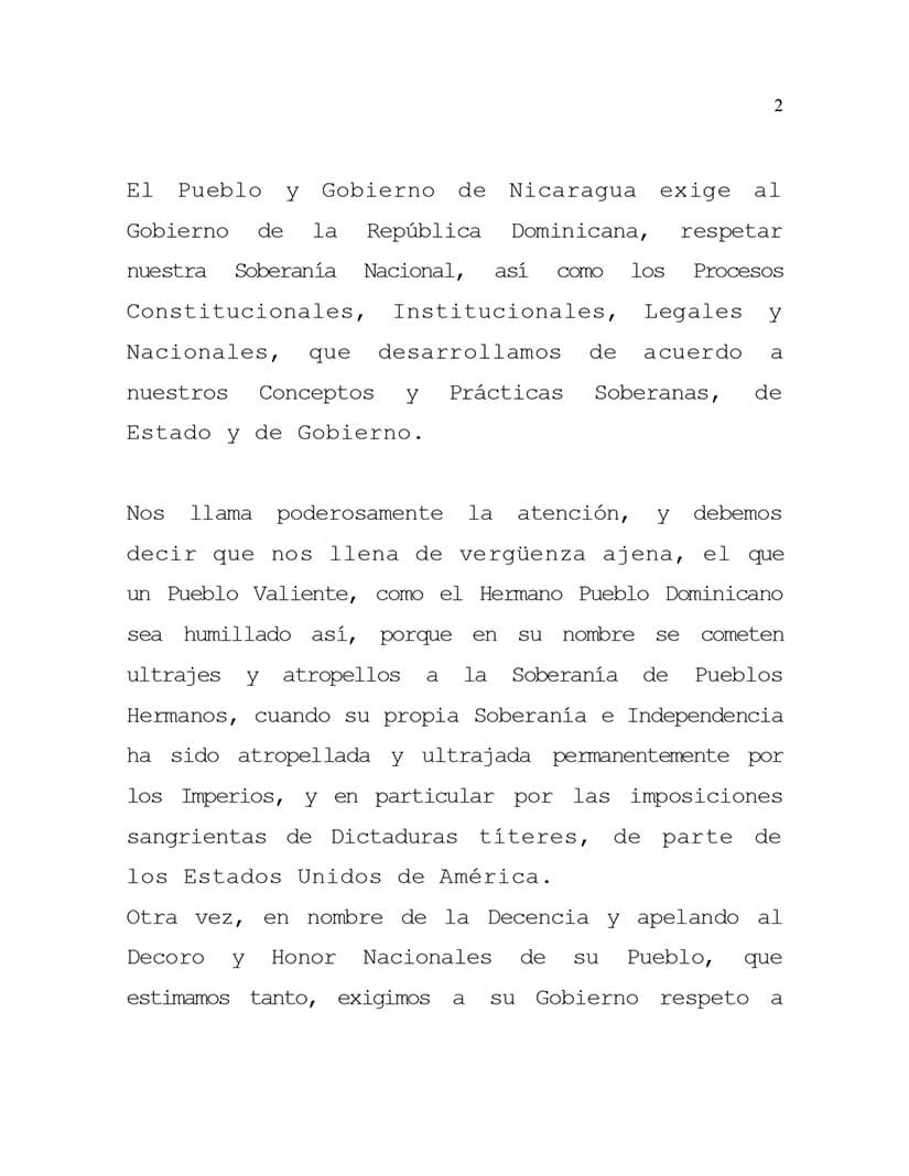 nicaragua-envia-carta-al-canciller-de-republica-dominicana